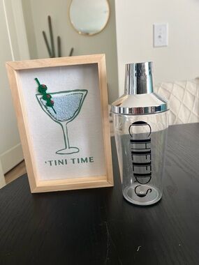 Anthropologie Clear Cocktail Shaker with Silver Lid